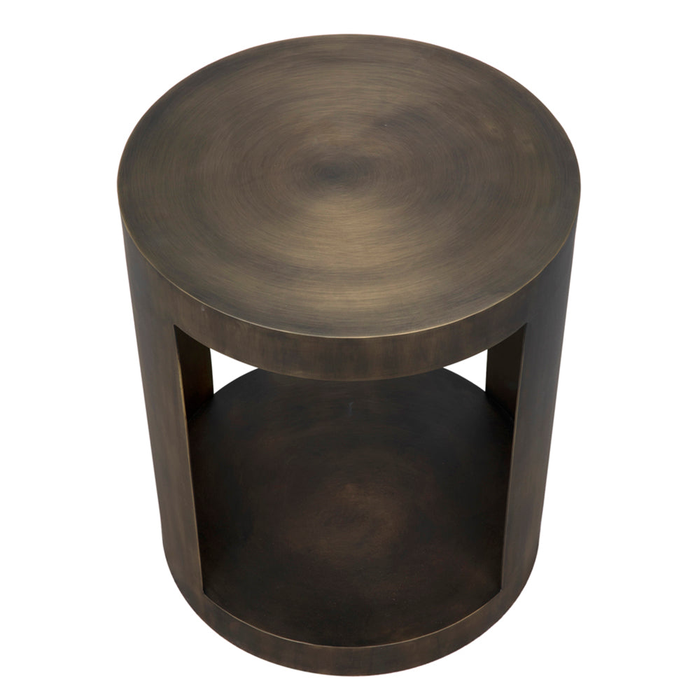 Chrysler Side Table, Iron with Aged Brass Finish by NOIR
