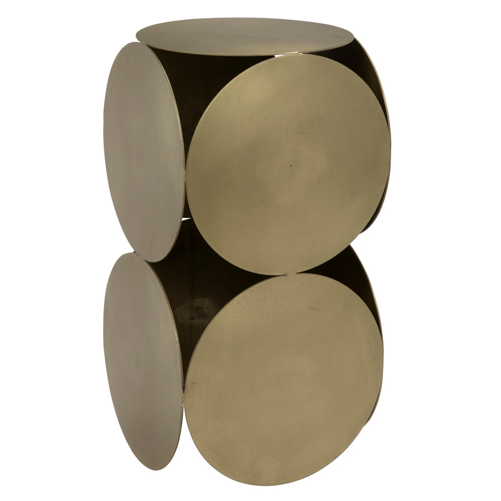 Lola Side Table, Metal with Brass Finish by NOIR