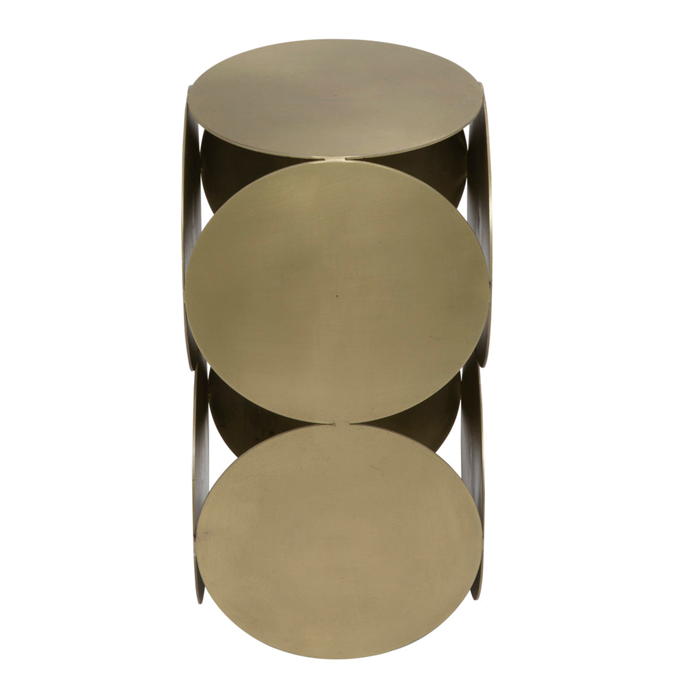 Lola Side Table, Metal with Brass Finish by NOIR