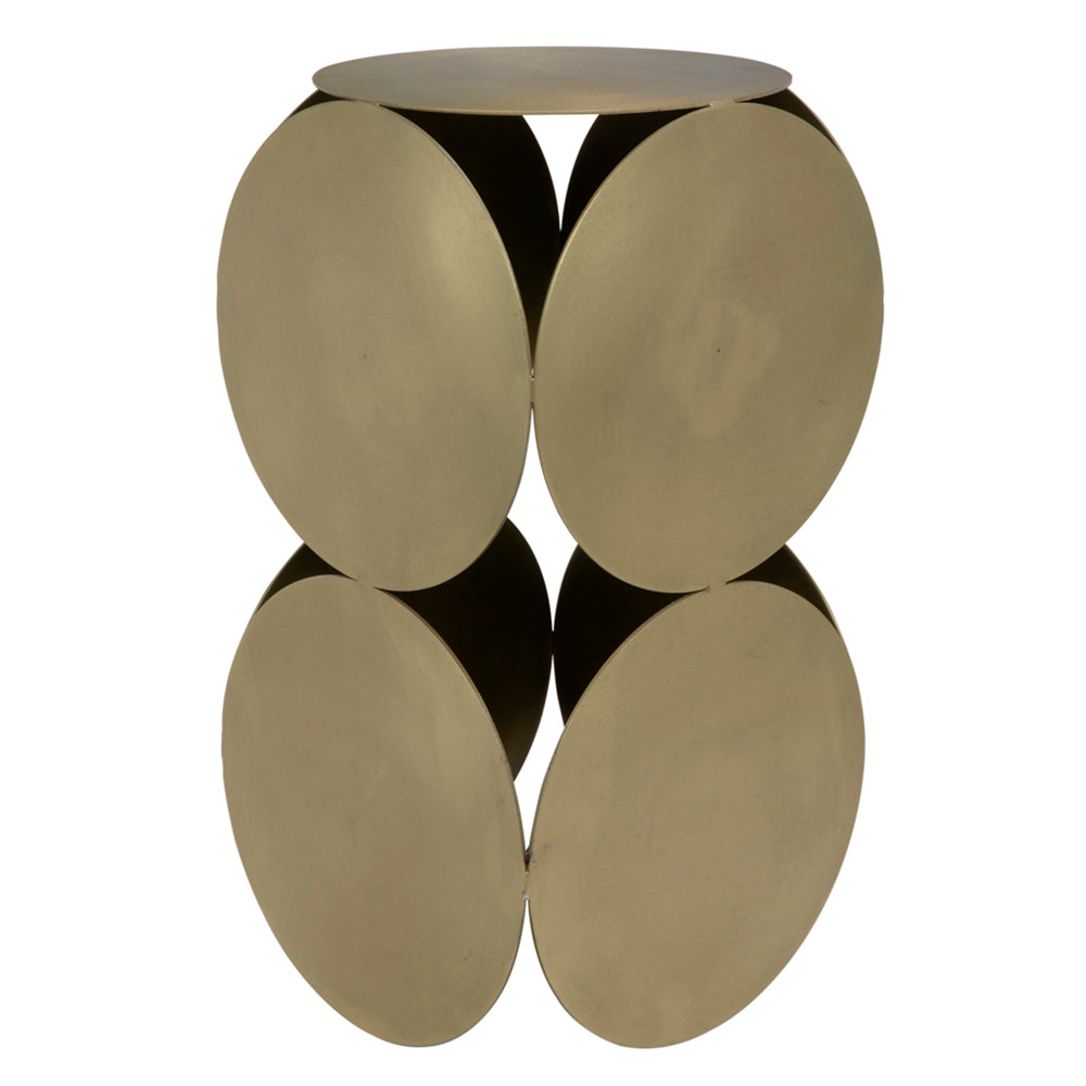 Lola Side Table, Metal with Brass Finish by NOIR