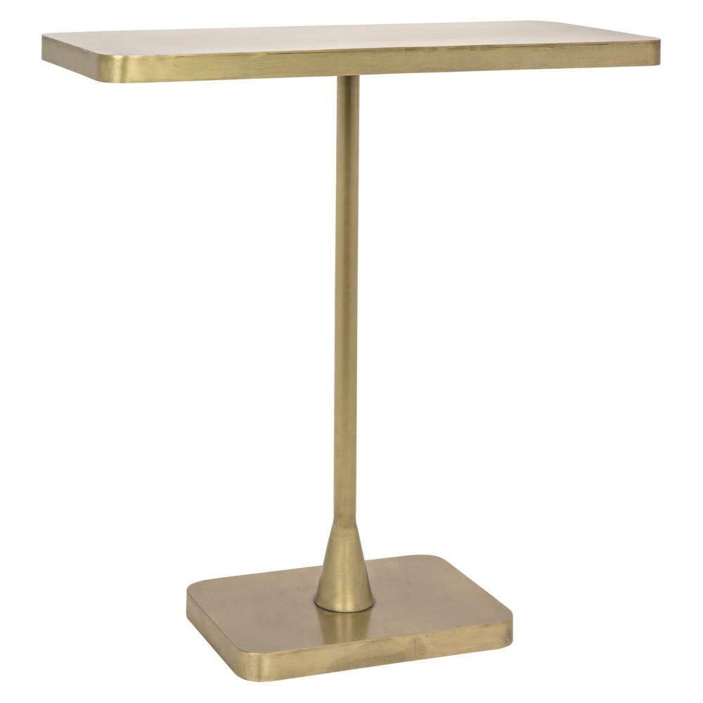 Hild Side Table, Metal with Brass Finish by NOIR