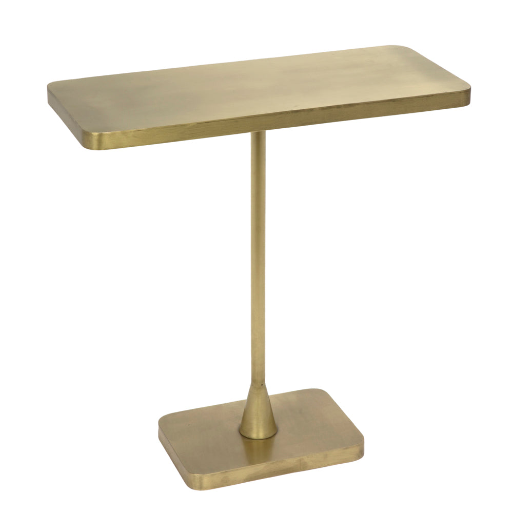 Hild Side Table, Metal with Brass Finish by NOIR