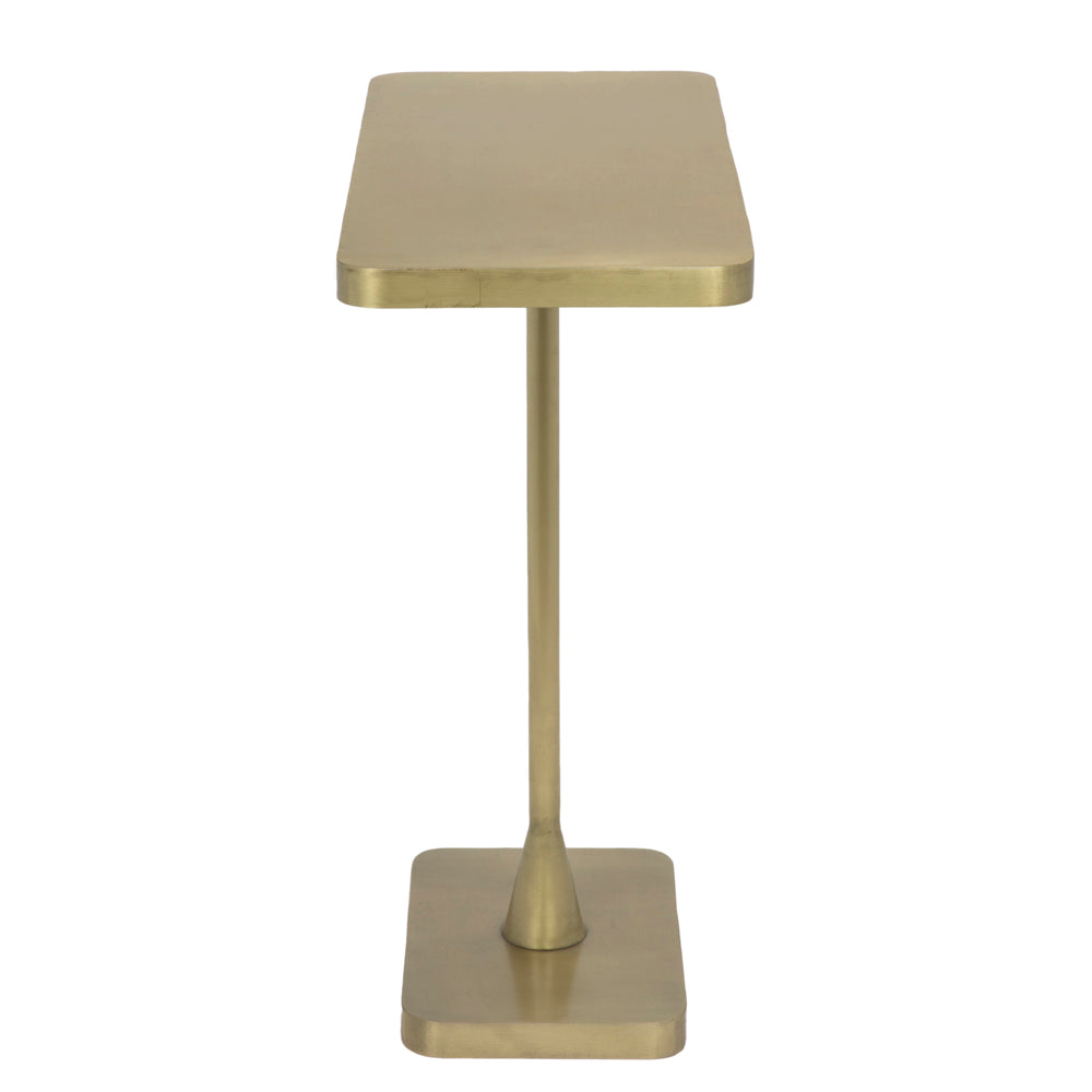 Hild Side Table, Metal with Brass Finish by NOIR