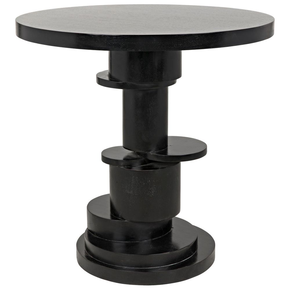 Hugo Side Table, Hand Rubbed Black – Ivory & Olive