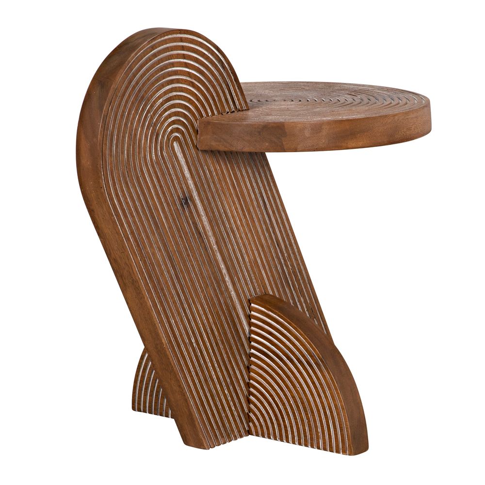 Saturn Side Table, Dark Walnut by NOIR