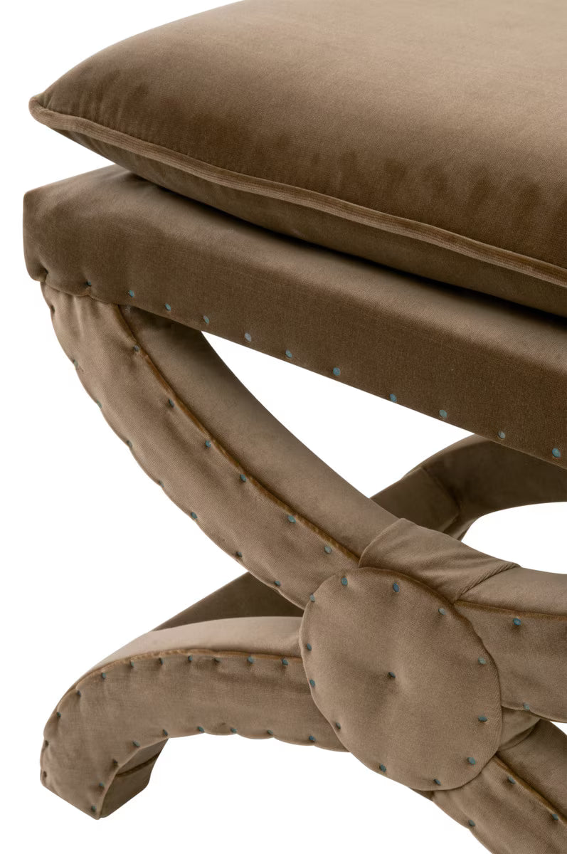 Gaston Ottoman – Caramel Velvet | Essentials for Living by Essentials For Living