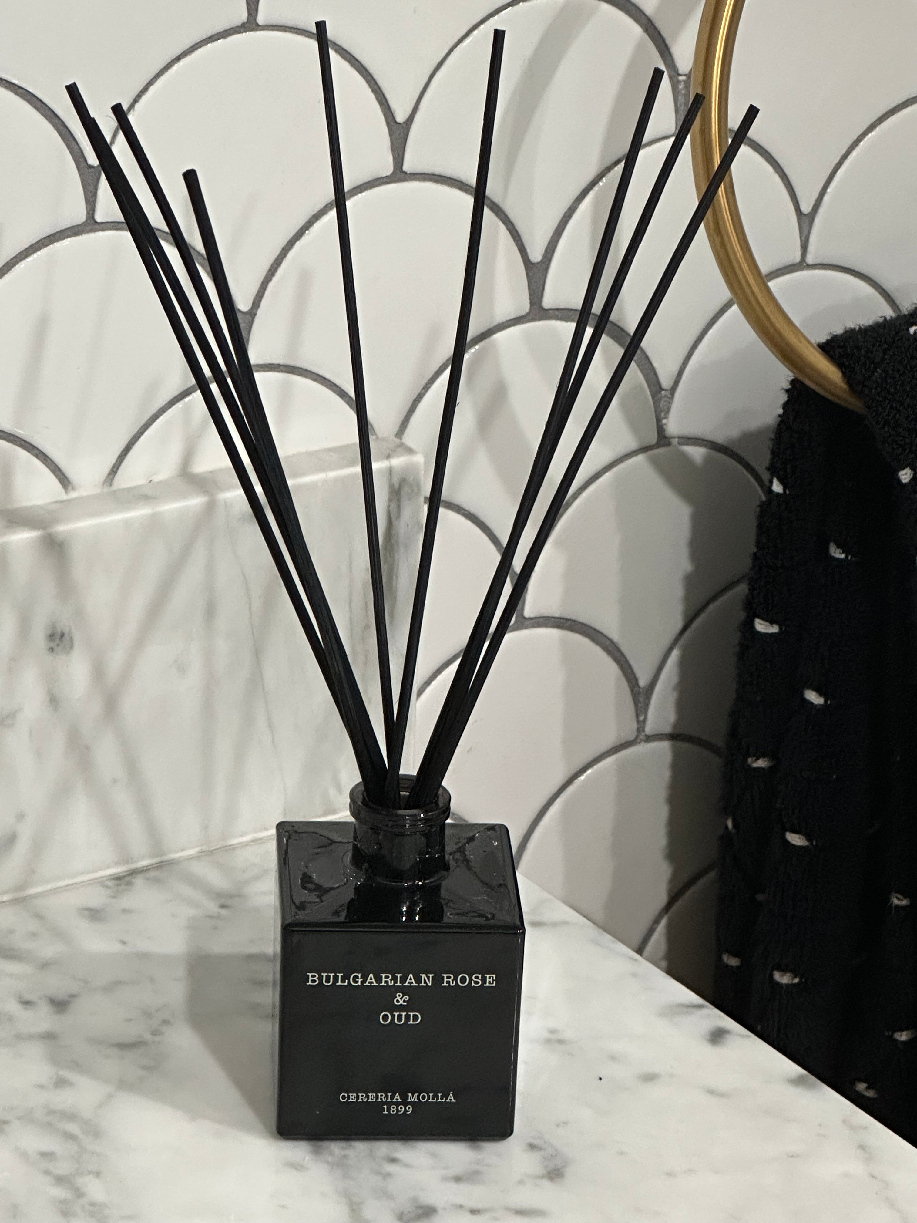 Cereria Molla Bulgarian Rose & Oud Black Reed Diffuser 3.4 fl oz by Cereria Molla