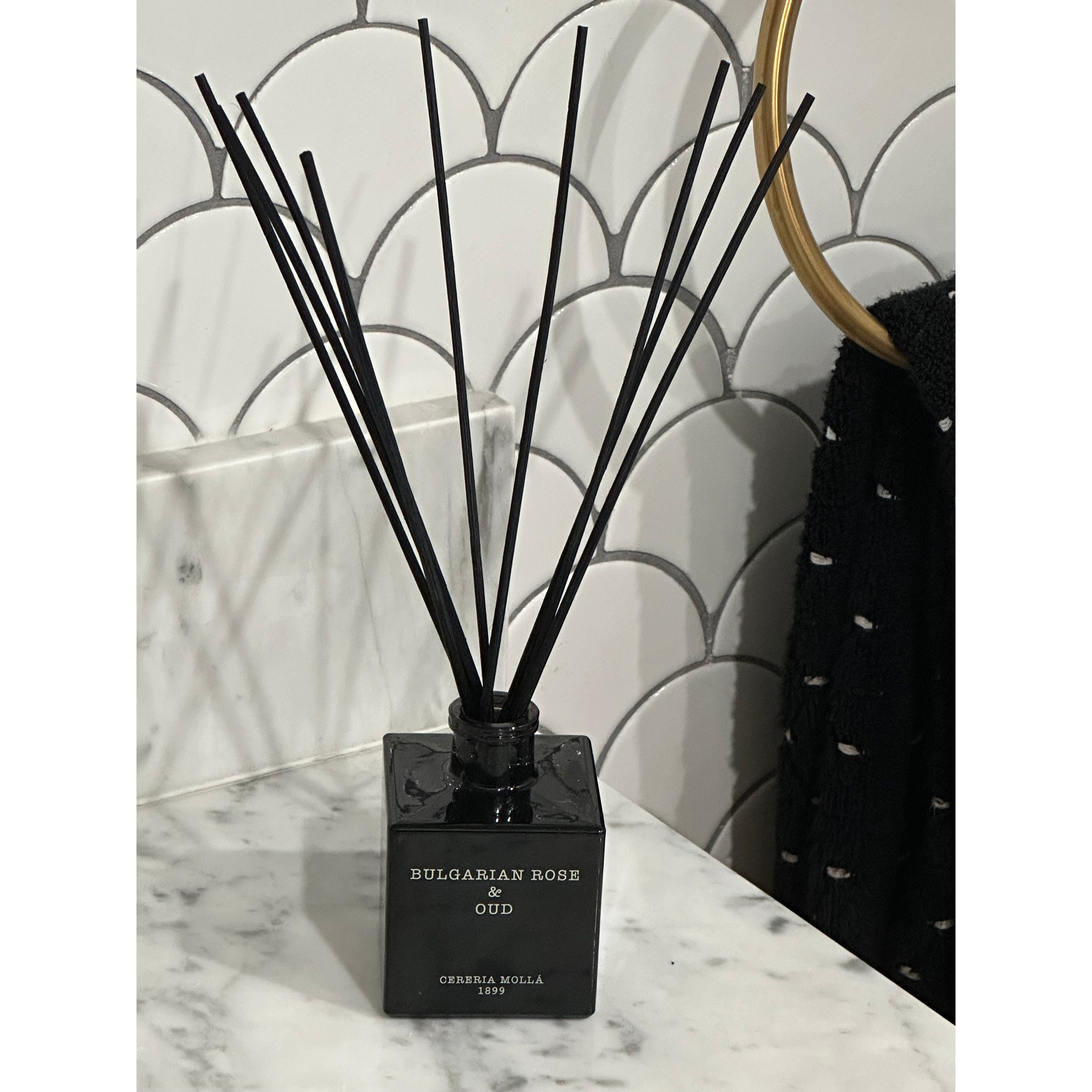 Cereria Molla Bulgarian Rose & Oud Black Reed Diffuser 3.4 fl oz by Cereria Molla