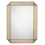 Serai Metal Rectangle Wall Mirror, Antique Brass by Jamie Young
