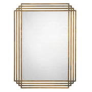 Serai Metal Rectangle Wall Mirror, Antique Brass