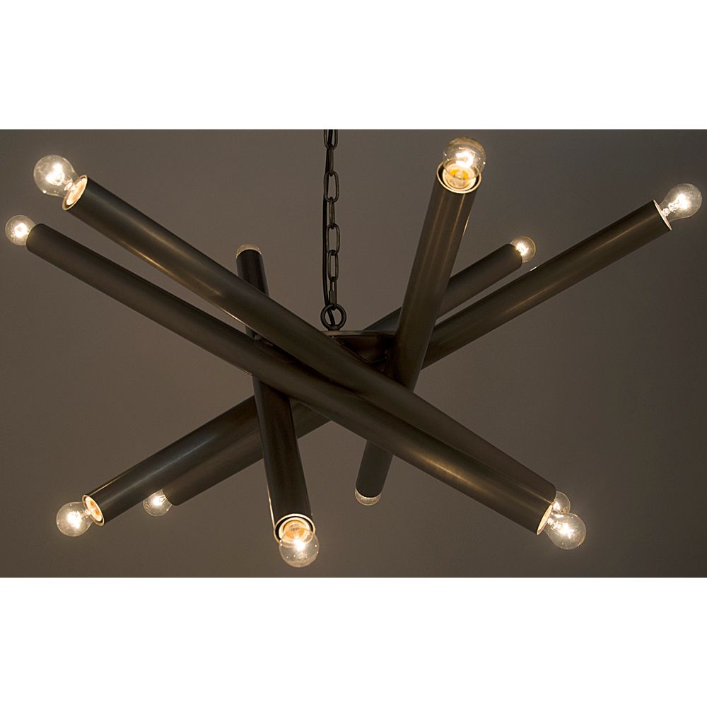 Lex Chandelier, Metal with Antique Silver Finish by NOIR