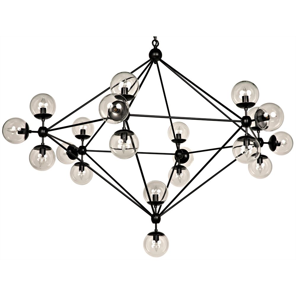 Pluto Chandelier, Large, Black Iron by NOIR