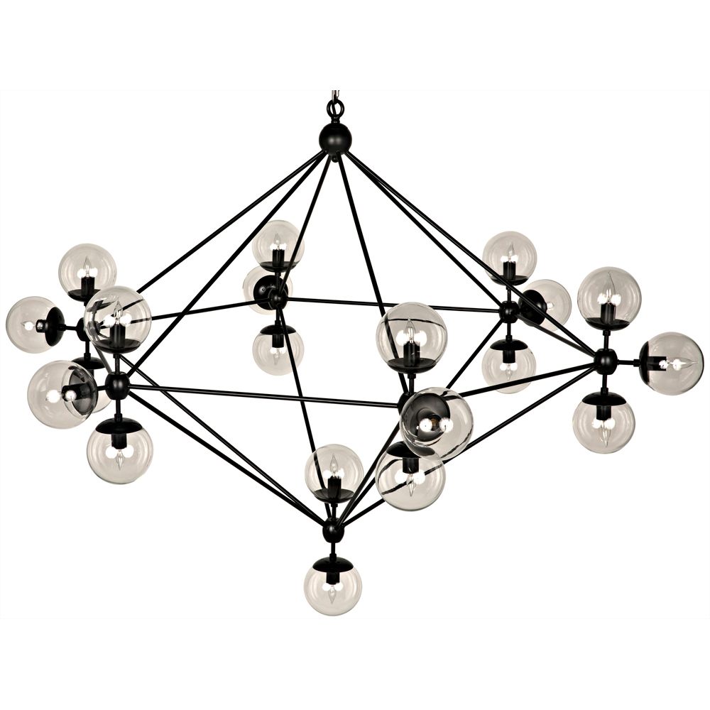 Pluto Chandelier, Large, Black Iron by NOIR