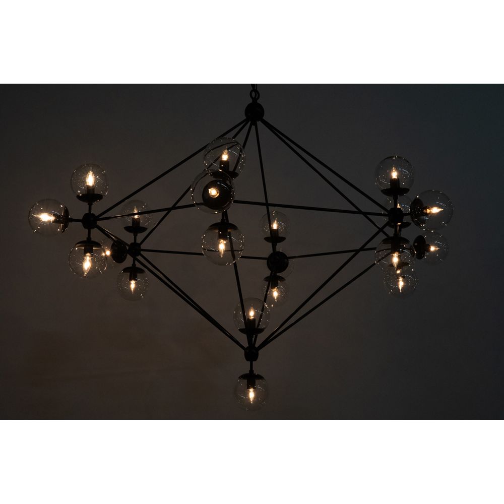 Pluto Chandelier, Large, Black Iron by NOIR