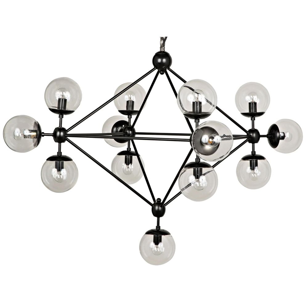 Pluto Chandelier, Small, Black Iron by NOIR