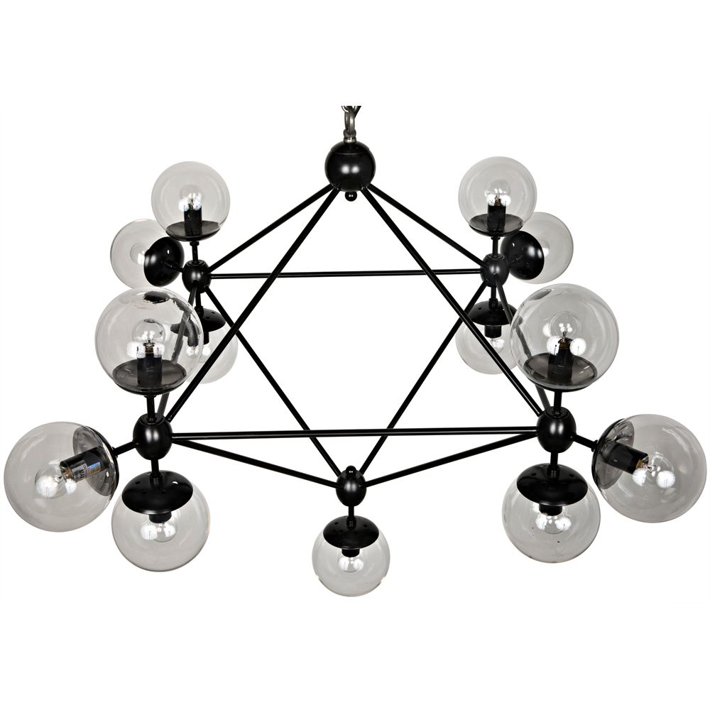 Pluto Chandelier, Small, Black Iron by NOIR