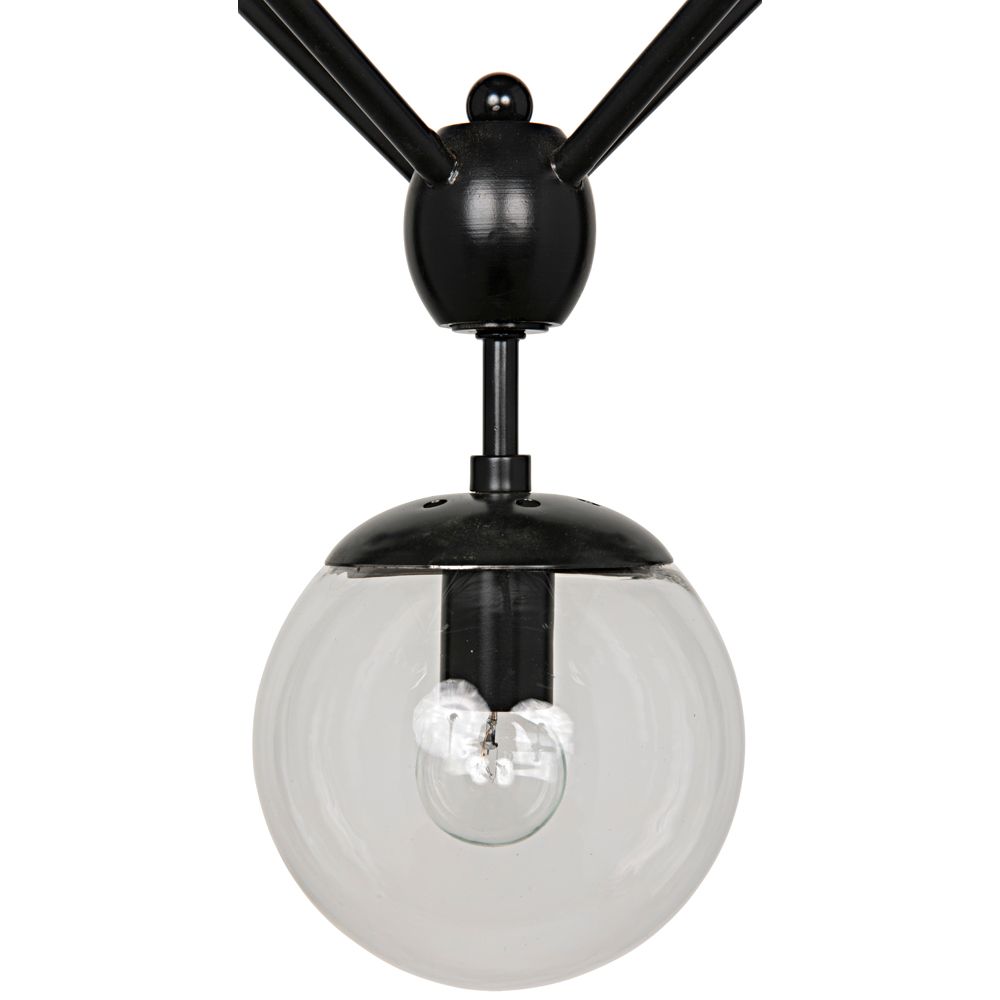Pluto Chandelier, Small, Black Iron by NOIR