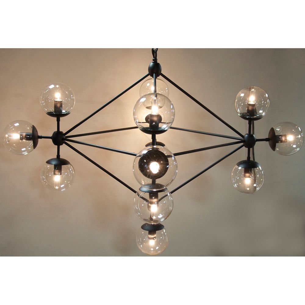 Pluto Chandelier, Small, Black Iron by NOIR