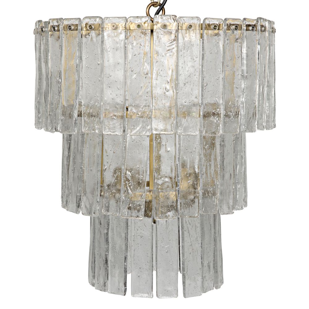 Bruna Chandelier, Small, Metal with Brass Finish by NOIR