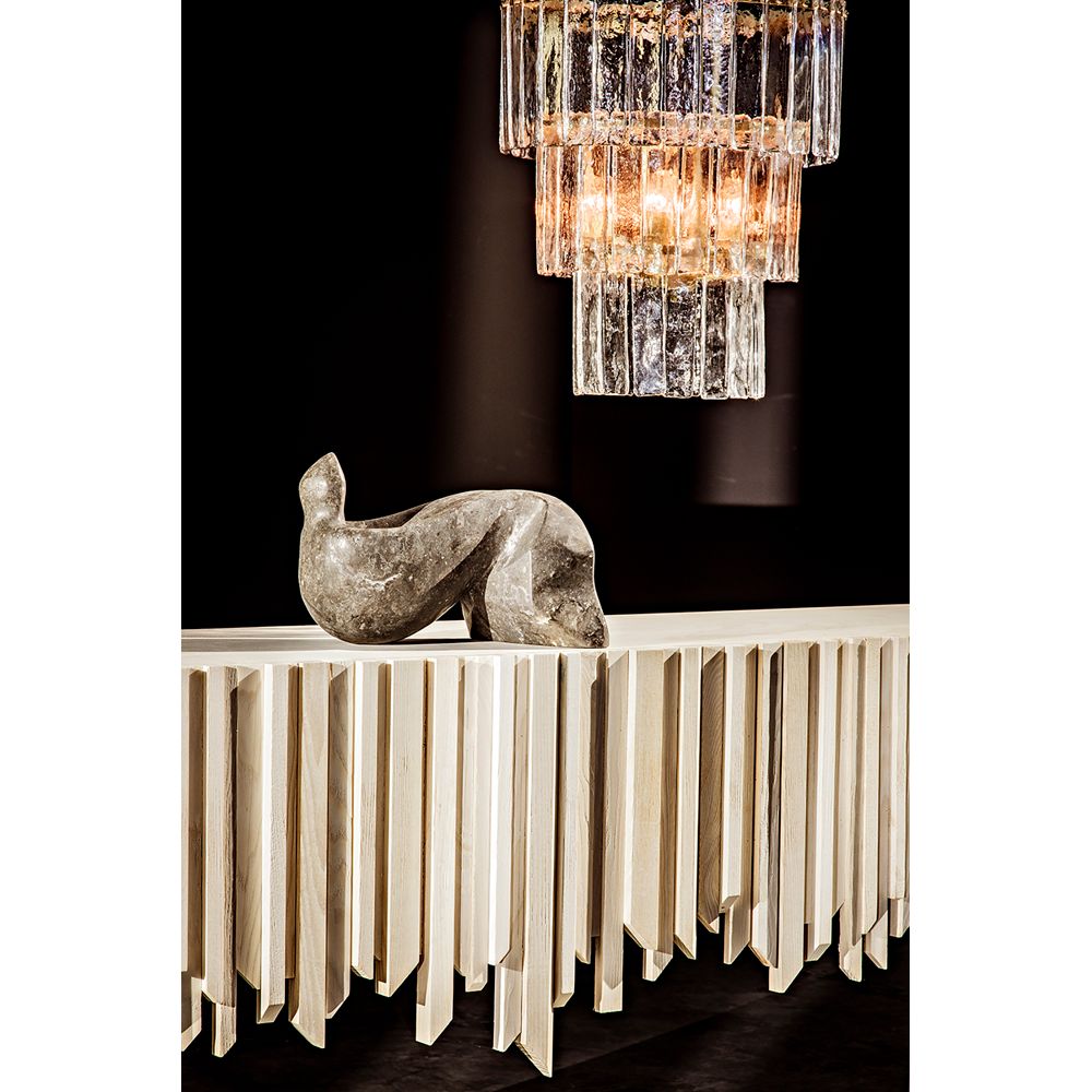 Bruna Chandelier, Small, Metal with Brass Finish by NOIR