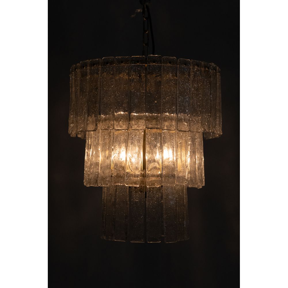 Bruna Chandelier, Small, Metal with Brass Finish by NOIR