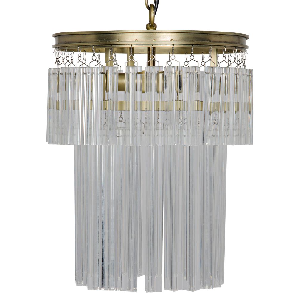 Toby Chandelier, Antique Brass and Crystal by NOIR