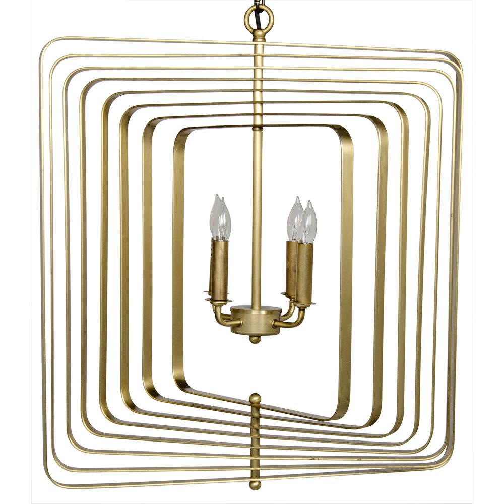 Dimaclema Chandelier, Small, Metal with Brass Finish by NOIR
