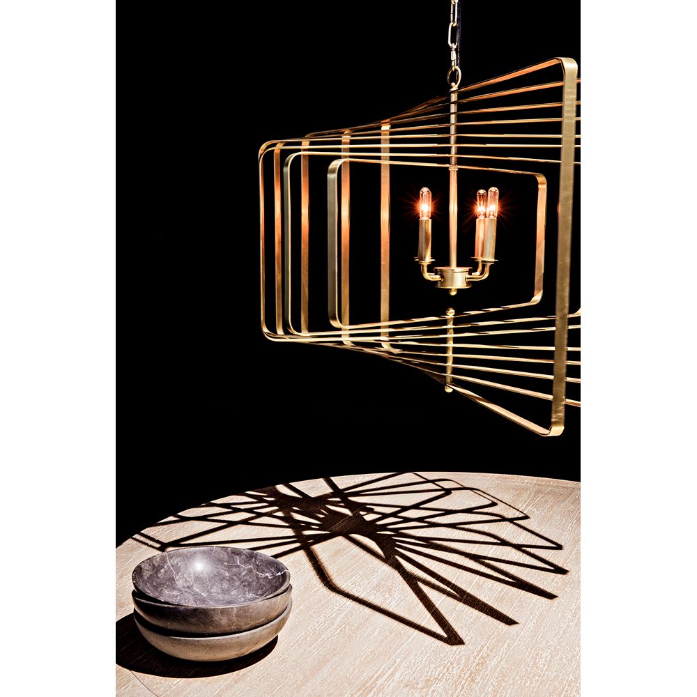 Dimaclema Chandelier, Small, Metal with Brass Finish by NOIR