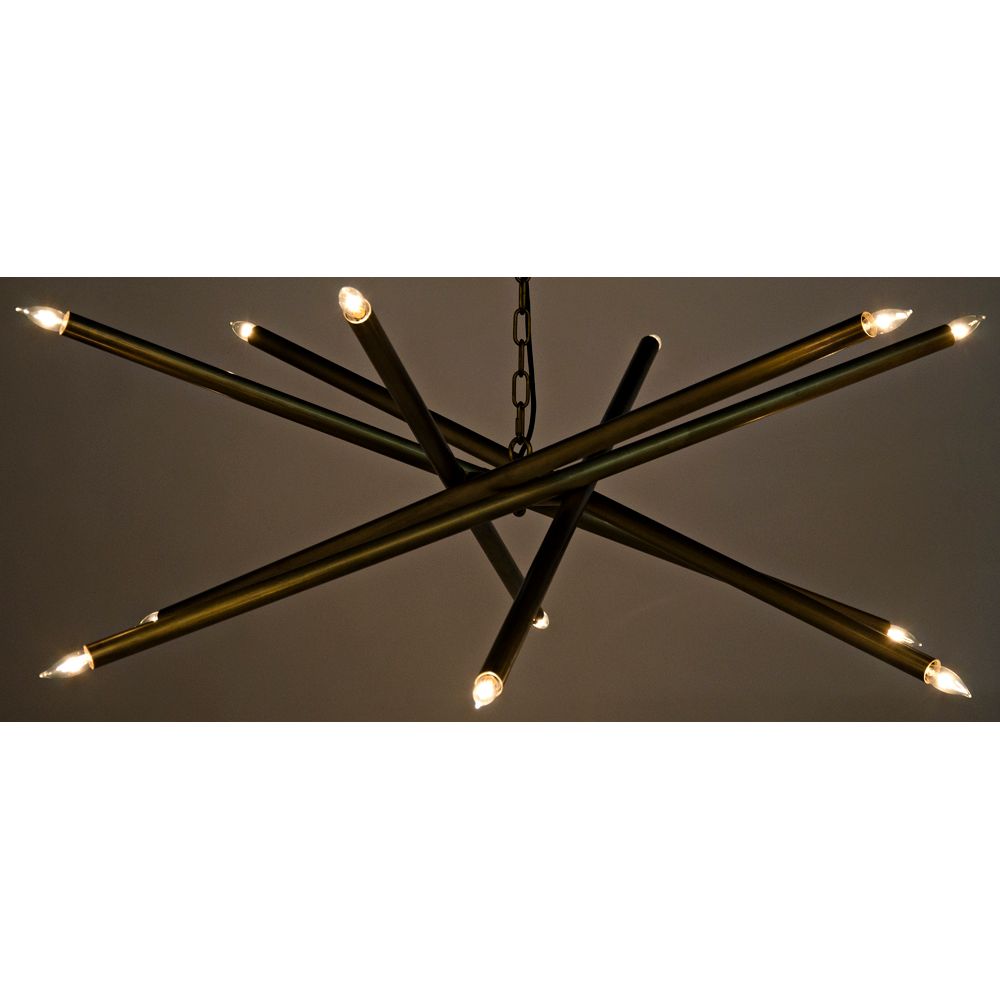 Ikram Chandelier, Metal with Brass Finish by NOIR