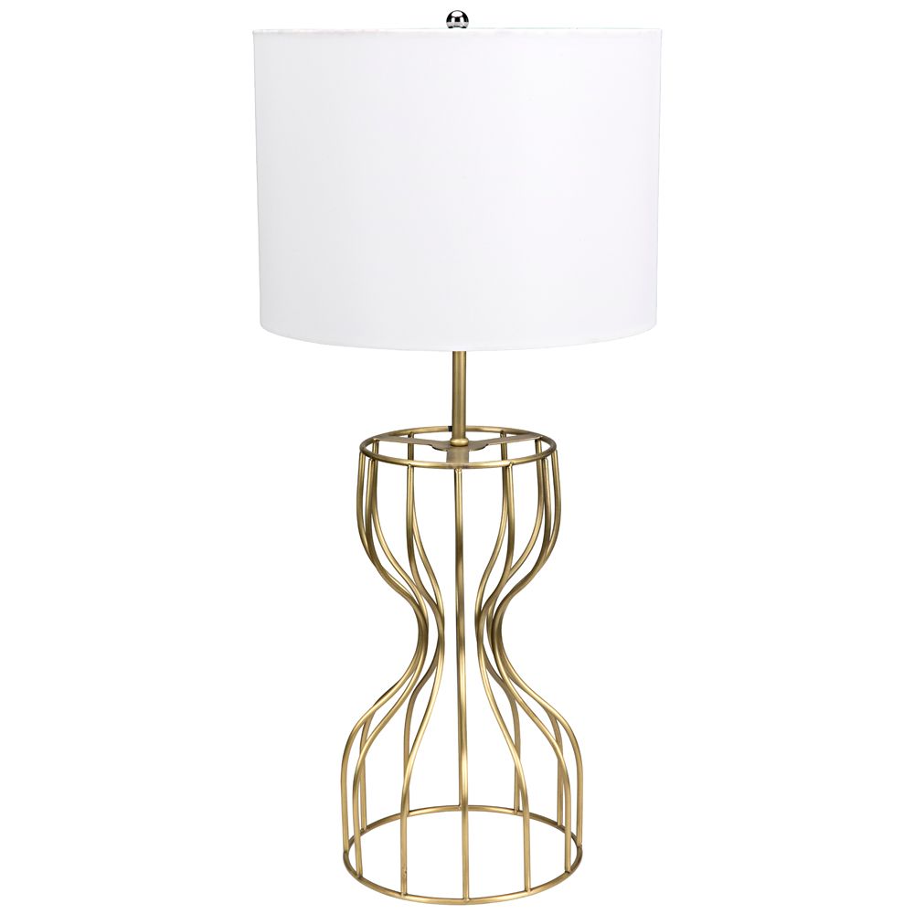 Perry Table Lamp with Shade, Metal with Brass Finish by NOIR