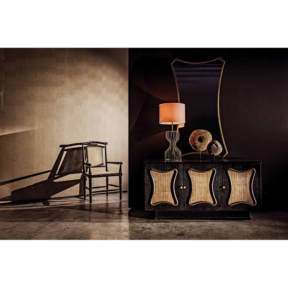 Perry Table Lamp with Shade, Metal with Brass Finish by NOIR