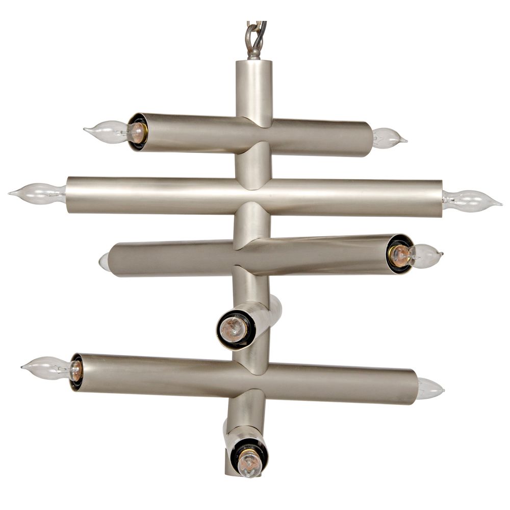 Alex Chandelier, Metal with Antique Silver Finish by NOIR