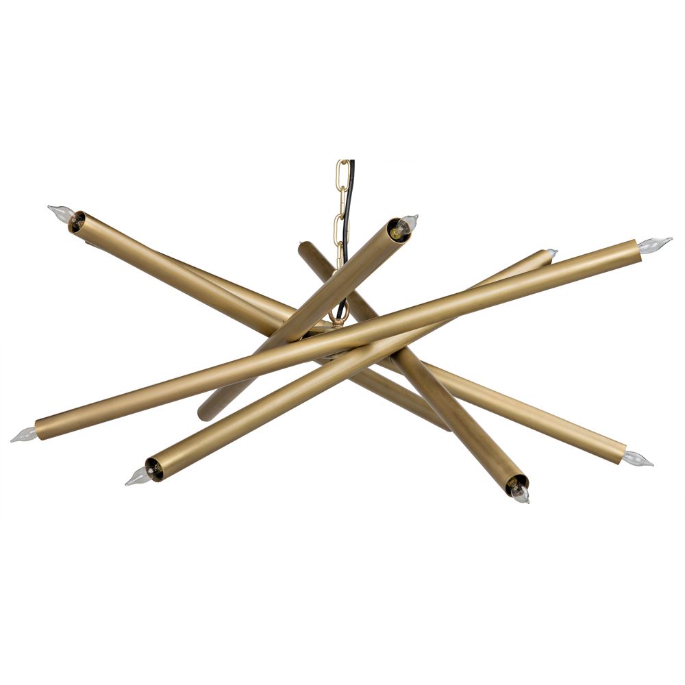 Ikram Chandelier, Small, Metal with Brass Finish by NOIR