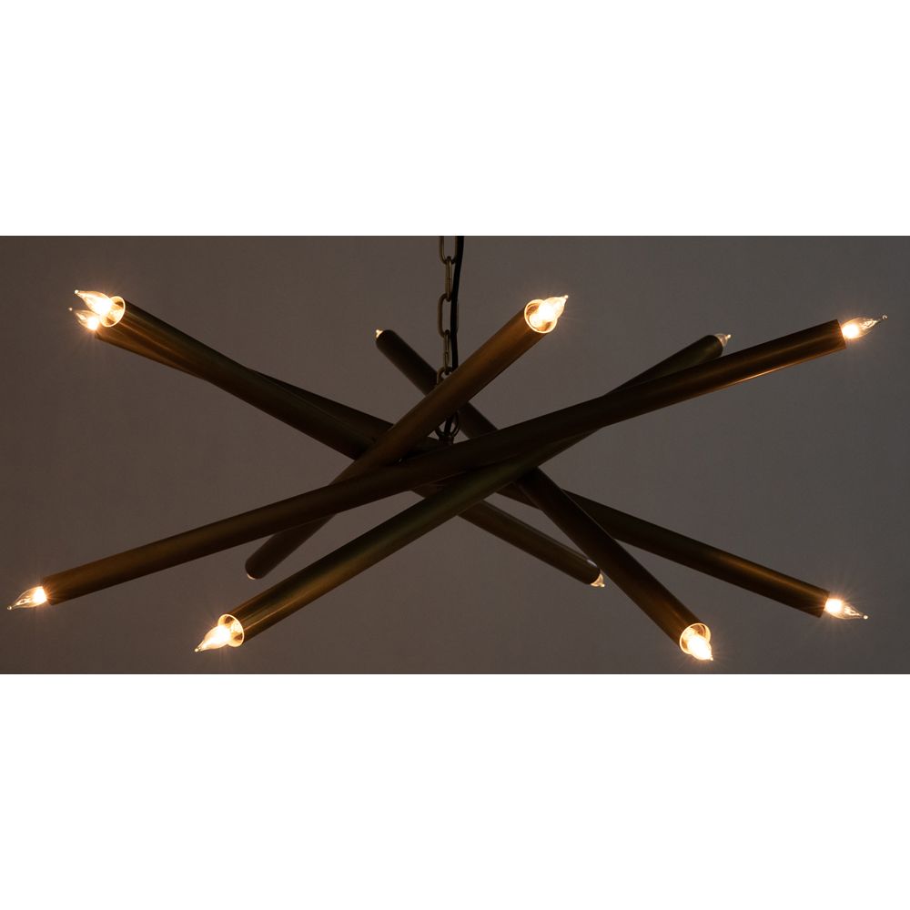 Ikram Chandelier, Small, Metal with Brass Finish by NOIR