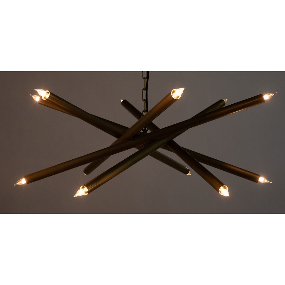 Ikram Chandelier, Small, Metal with Brass Finish by NOIR