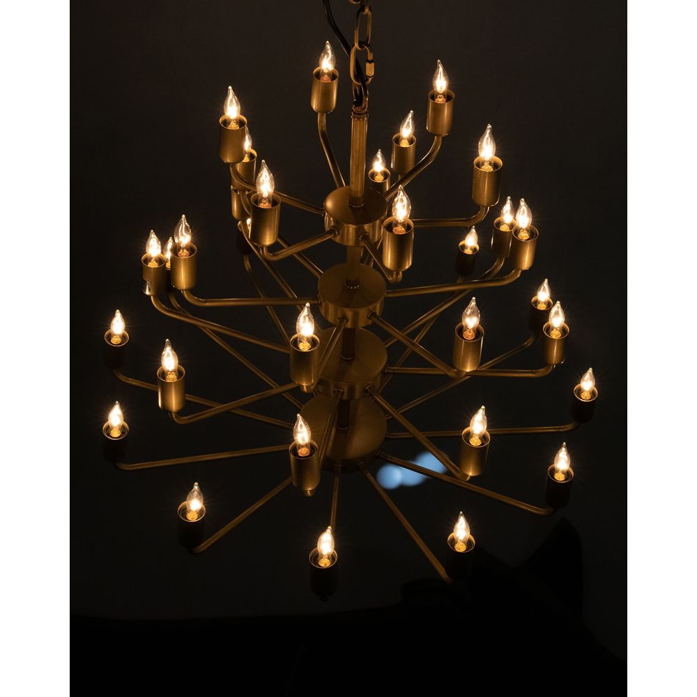 Montoro Chandelier, Antique Brass by NOIR