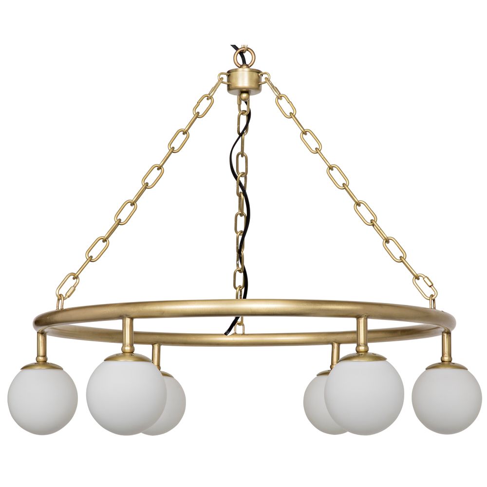 Modena Chandelier, Small, Metal with Brass Finish by NOIR