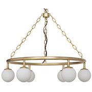 Modena Chandelier, Small, Metal with Brass Finish by NOIR
