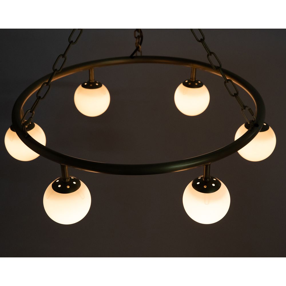 Modena Chandelier, Small, Metal with Brass Finish by NOIR