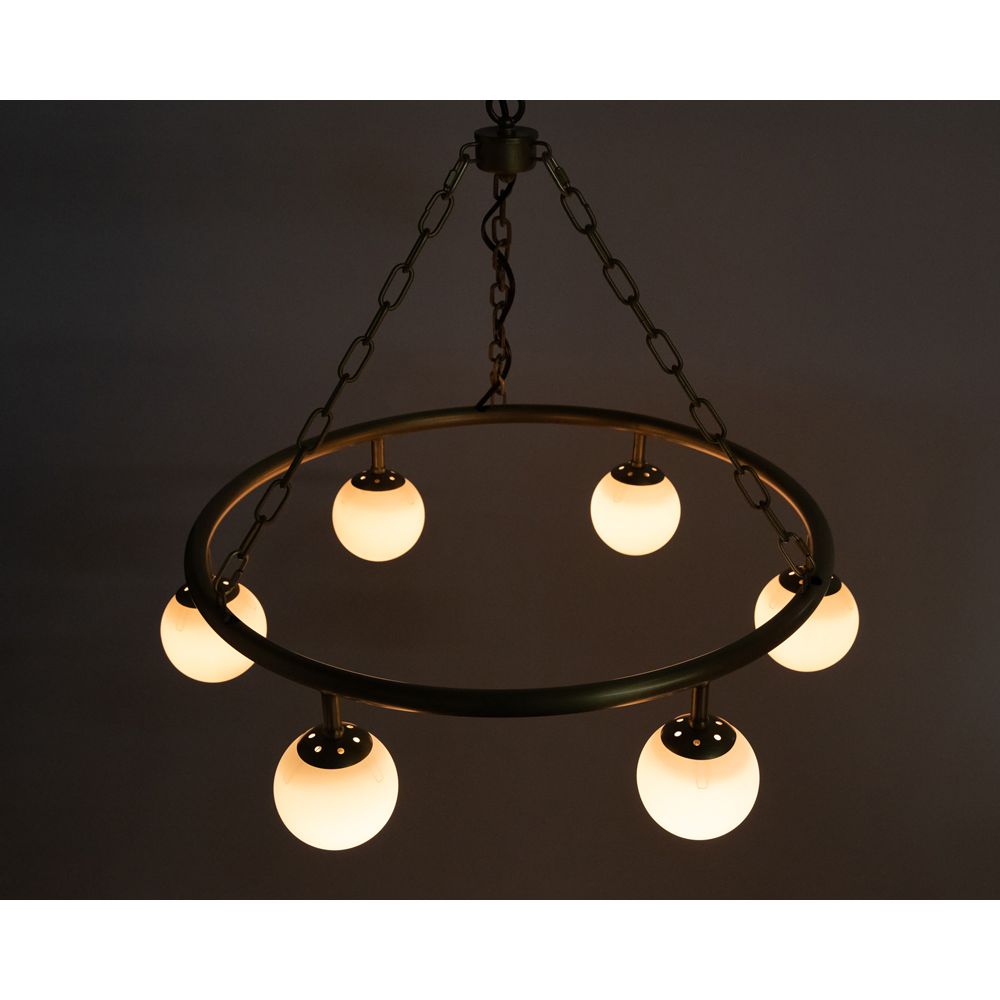 Modena Chandelier, Small, Metal with Brass Finish by NOIR
