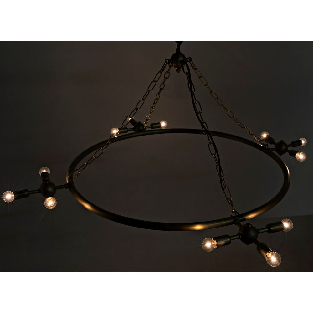 Sasha Chandelier, Metal with Brass Finish by NOIR