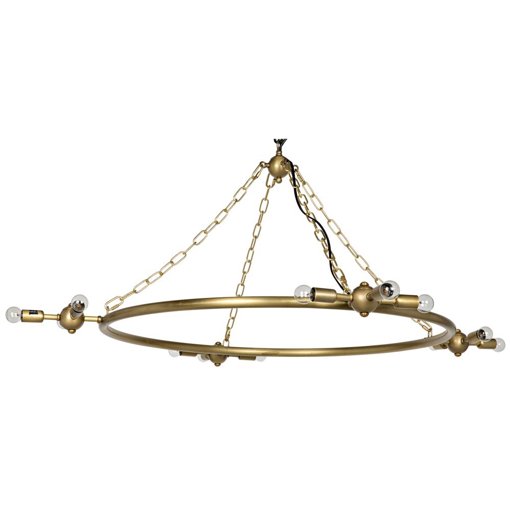 Sasha Chandelier, Metal with Brass Finish by NOIR