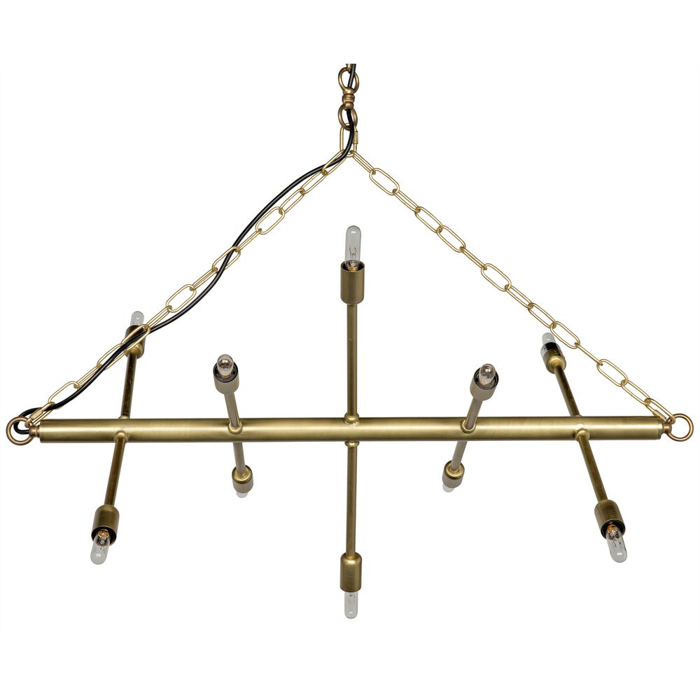 Sperato Chandelier, Antique Brass by NOIR