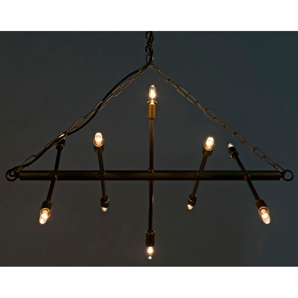 Sperato Chandelier, Antique Brass by NOIR