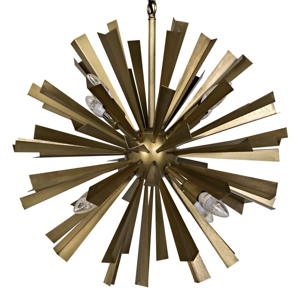 Bero Chandelier, Metal with Brass Finish by NOIR