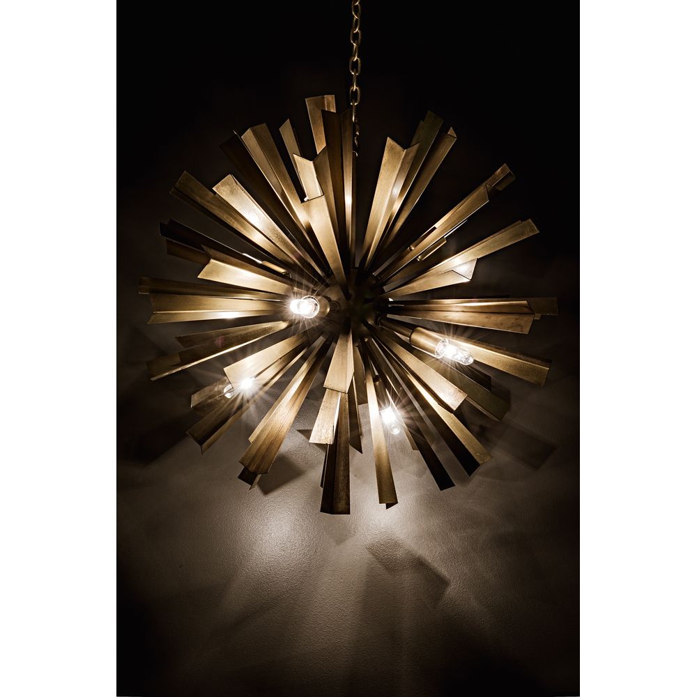 Bero Chandelier, Metal with Brass Finish by NOIR