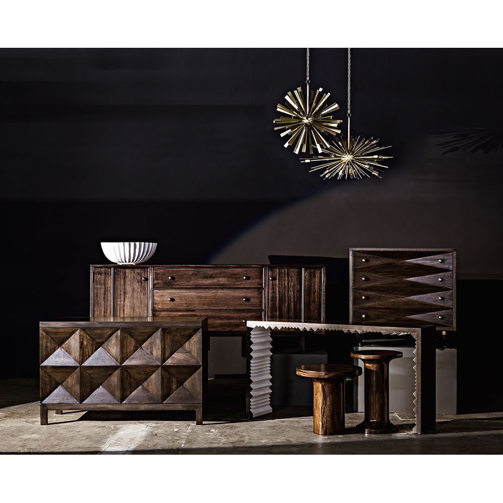 Bero Chandelier, Metal with Brass Finish by NOIR