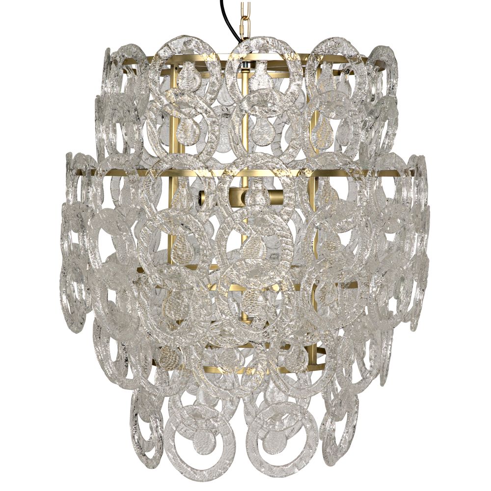 Quebec Chandelier, Metal with Brass Finish by NOIR