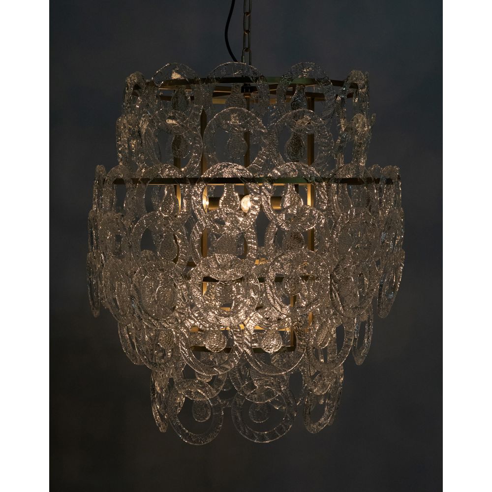 Quebec Chandelier, Metal with Brass Finish by NOIR