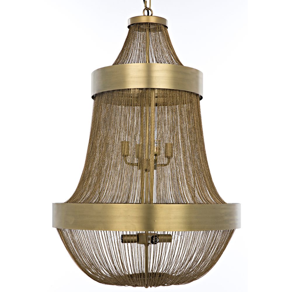 Pavilion Chandelier, Metal with Brass Finish by NOIR